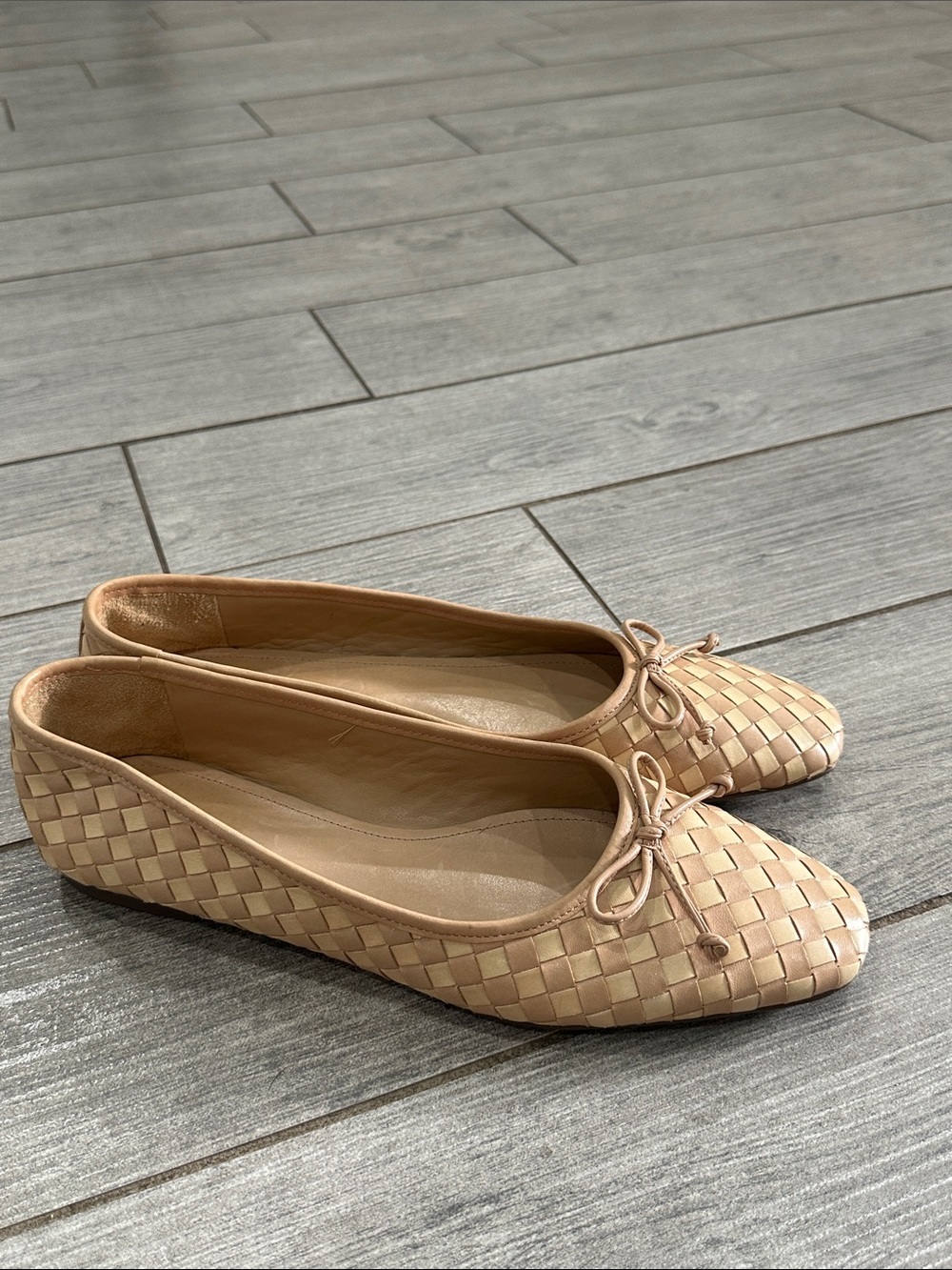 SCHUTZ Arissa Woven Nude Ballet Flats New!